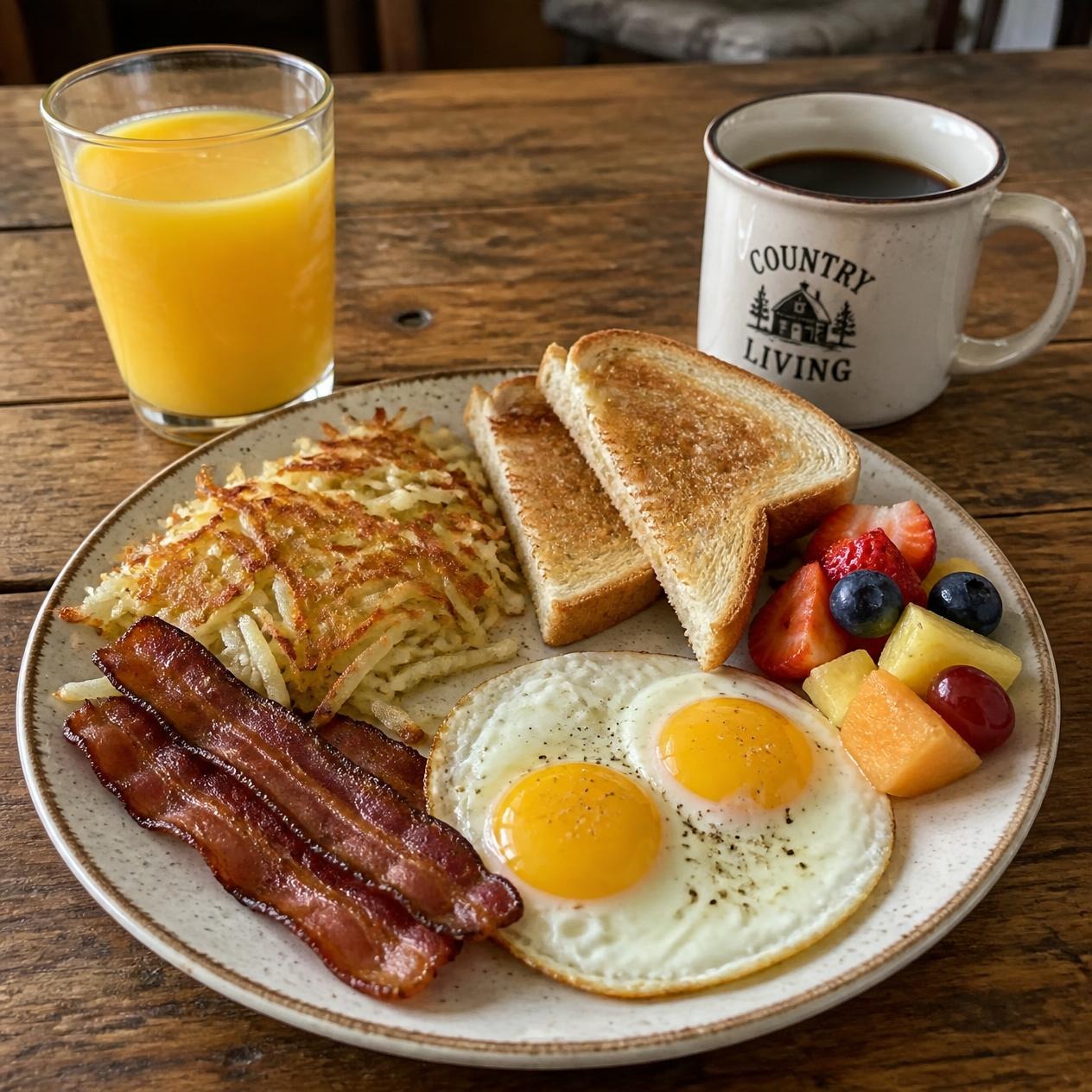 A homemade country-style breakfast